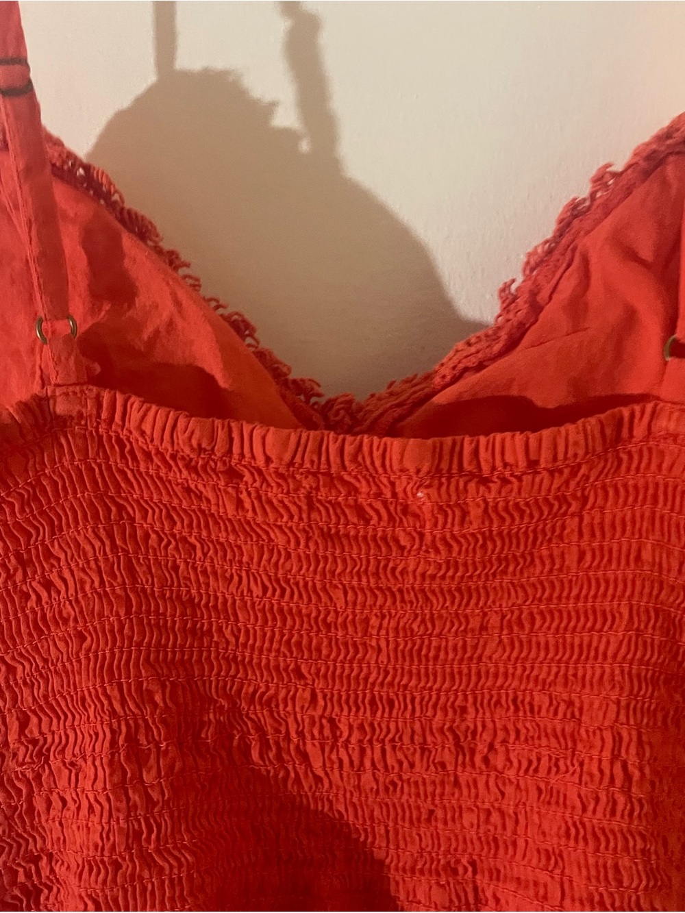 Japna Orange Eyelet Crochet Peplum Cami Tank | Large | 100% Cotton - Picture 8 of 15